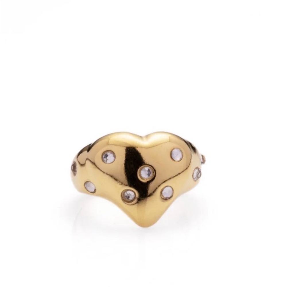 Mayamar embellished Gold Heart Ring size 7 SOLD out on line!